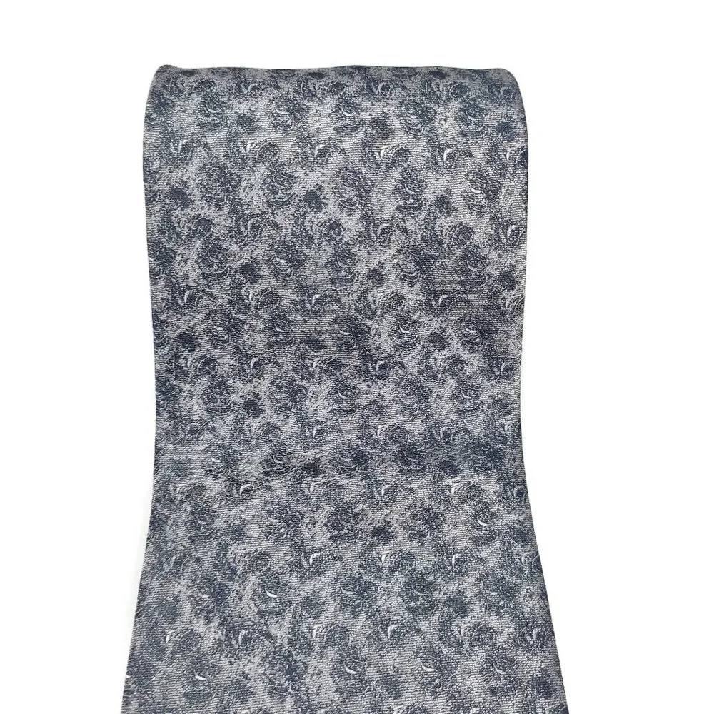 Qiubite Hand Made Blue‎ Patchwork Pattern Mens Tie
